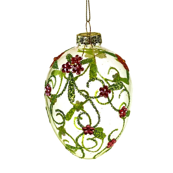 Glasei mit glitzer Blumen