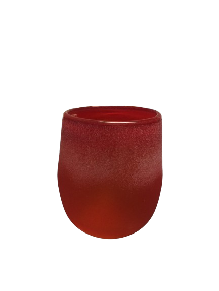 DutZ Glas Vase rot, Höhe 19cm