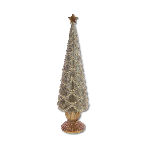 Tanne m. Verzierung, braun/gold, Höhe: 44,5cm