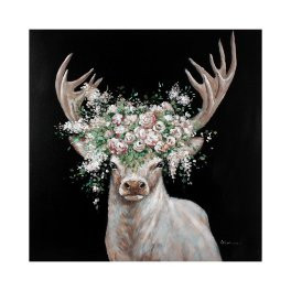 Hirsch mit Blumenkrone