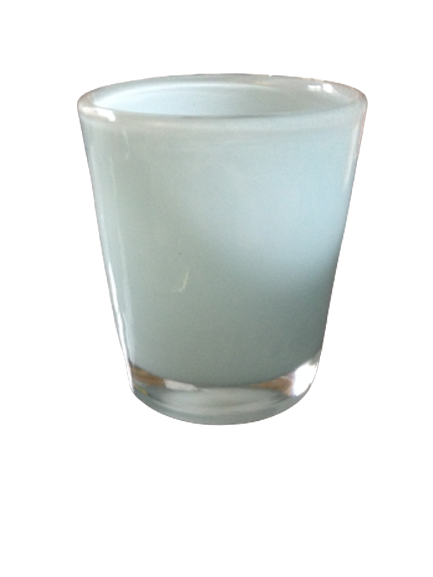 Glas Vase hellblau, Höhe 16,5cm