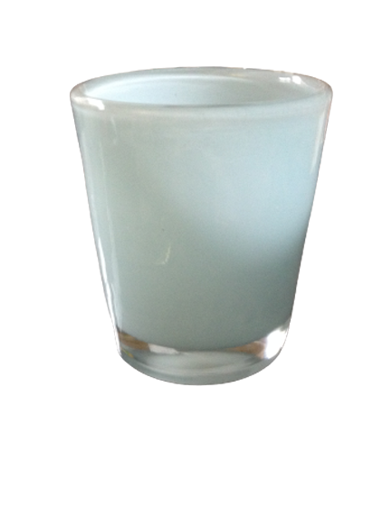 Glas Vase hellblau, Höhe 17cm