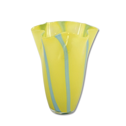 Vase, blau / gelb, Höhe 31cm