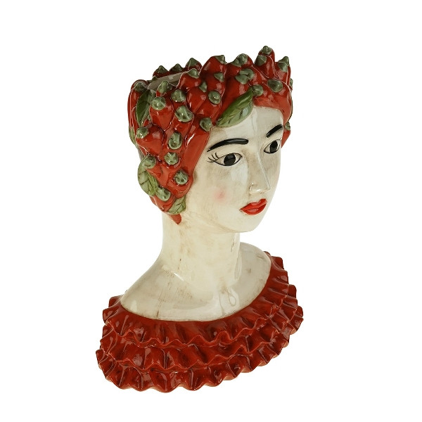 Sizilianische Frauenbüste-Vase Lady Chili, Höhe: 34,00cm