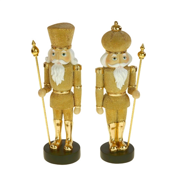 Zwei Nussknacker, 2er sort., gold H: 31,5cm