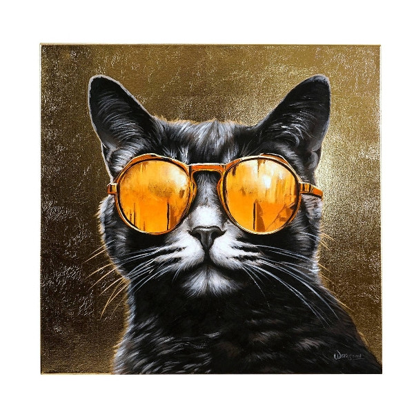 Wandbild, Cool-Cat, Acryl, 80x80cm